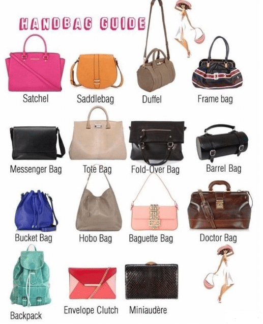pictures of different types of bags - Google Search | Types of bag, Types  of handbags, Bags